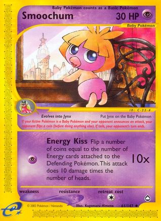 Smoochum - 61/147 Aquapolis Uncommon Pokemon - NM