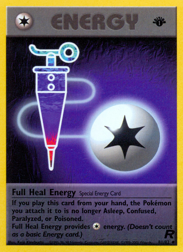 Full Heal Energy - 81/82 Team Rocket Uncommon 1st Edition Pokemon - NM