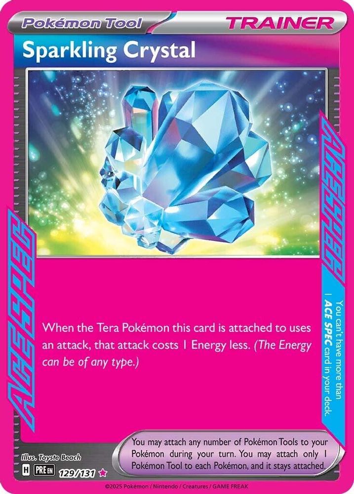 Sparkling Crystal - 129/131 Prismatic Evolutions ACE SPEC Rare Holo Pokemon - NM