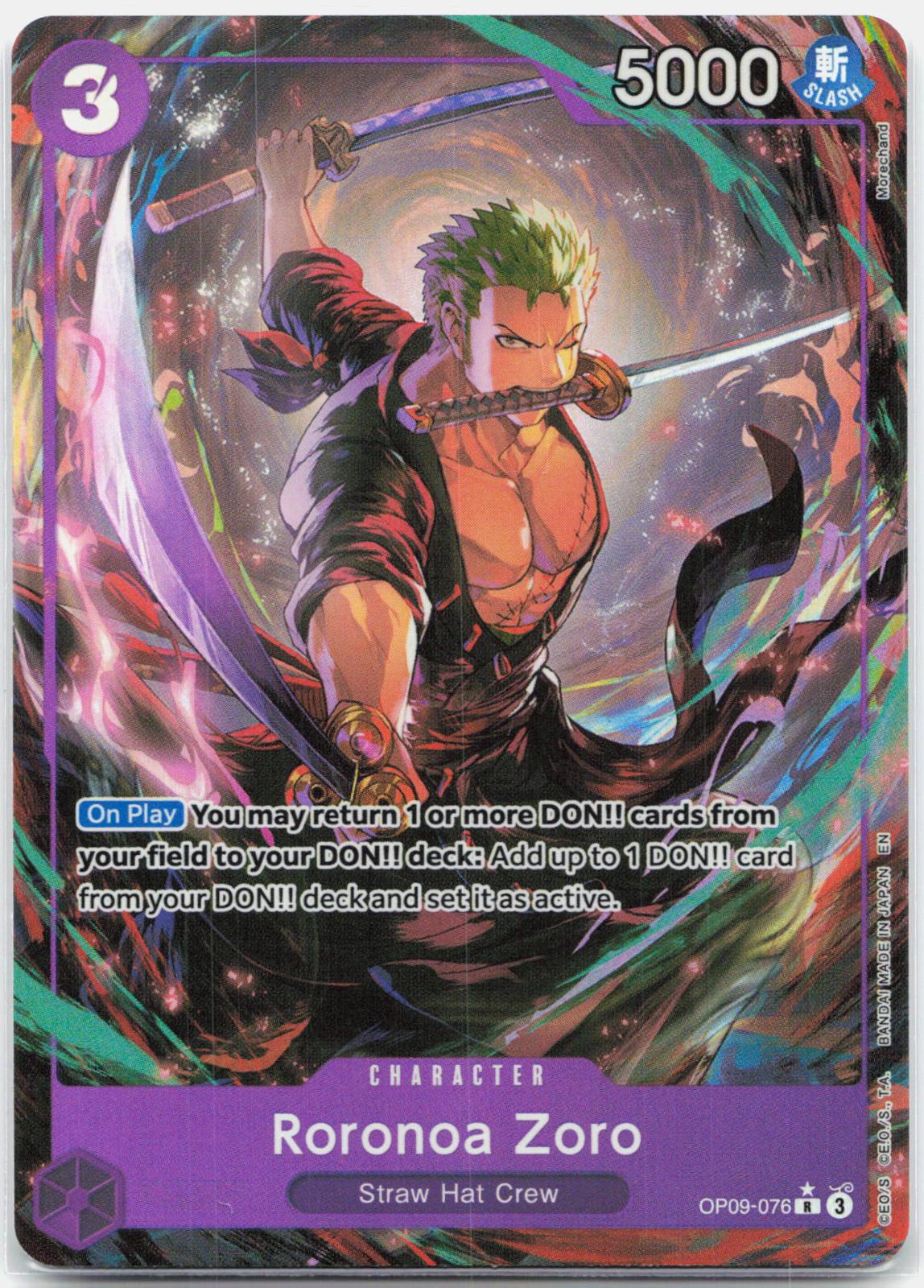 Roronoa Zoro Alternate Art - OP09-076 Premium Booster The Best Vol. 2 R One Piece - NM