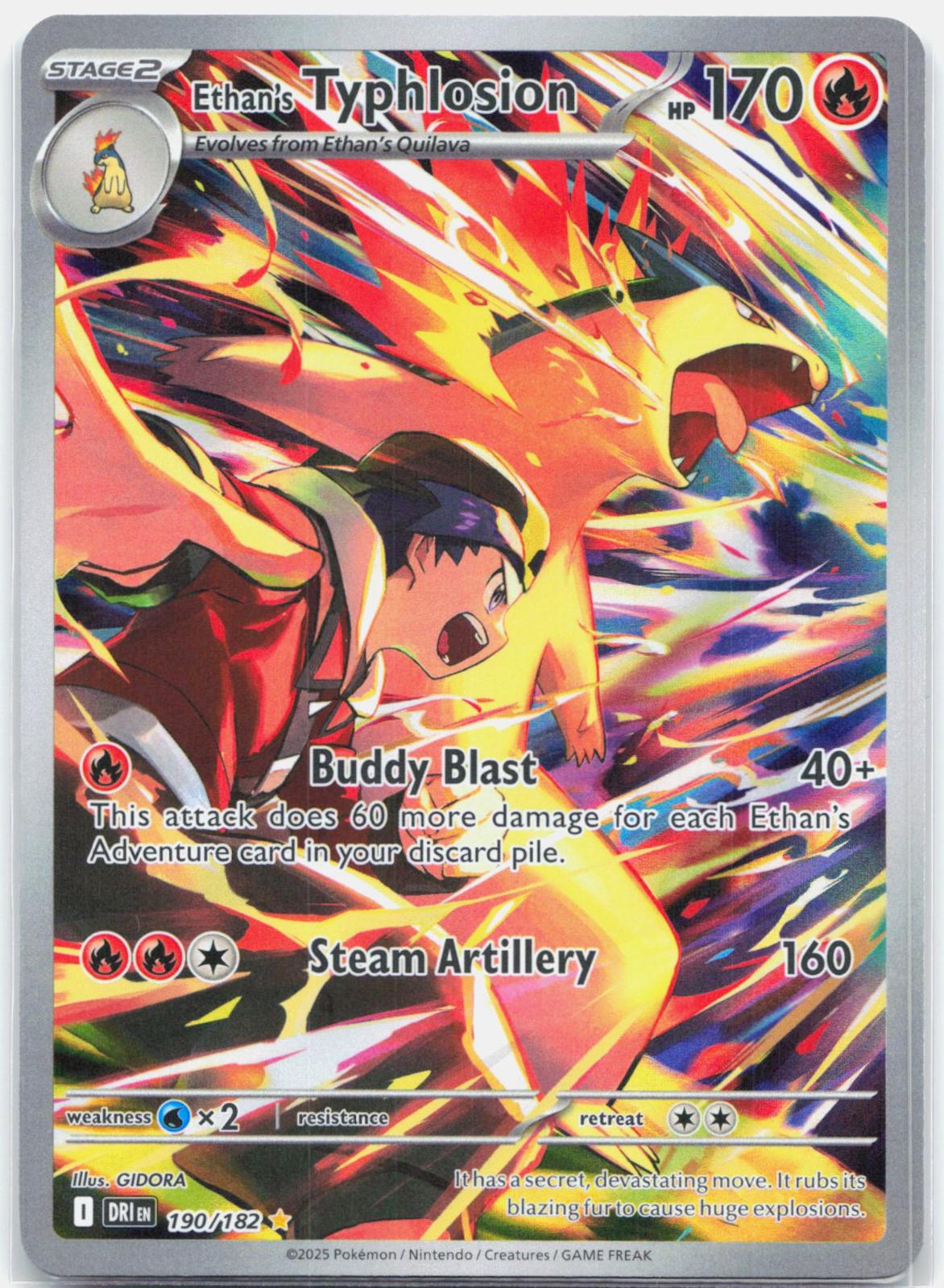 Ethan's Typhlosion - 190/182 Destined Rivals Illustration Rare Pokemon - NM