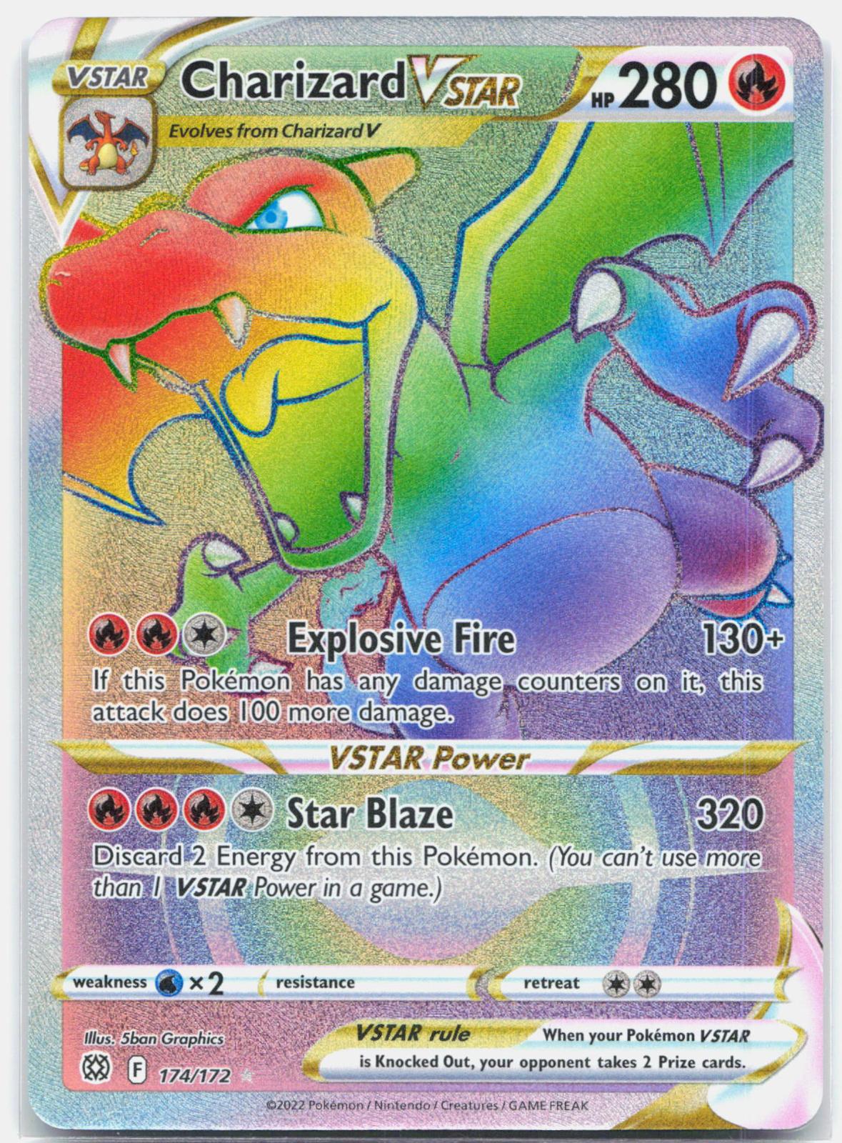 Charizard Vstar - 174/172 Brilliant Stars Rainbow Pokemon - NM