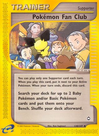 Pokemon Fan Club - 130/147 Aquapolis Uncommon Pokemon - NM