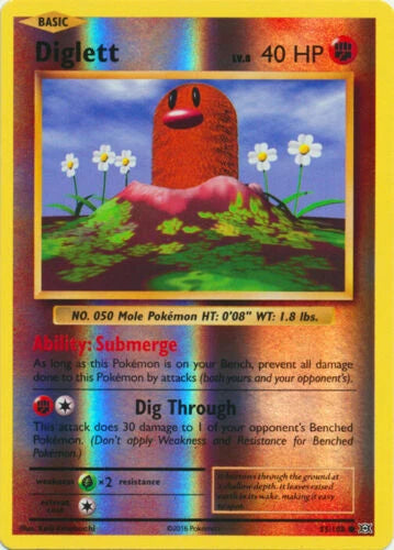 Diglett - 34/108 Evolutions Reverse Holo Rare Pokemon - NM