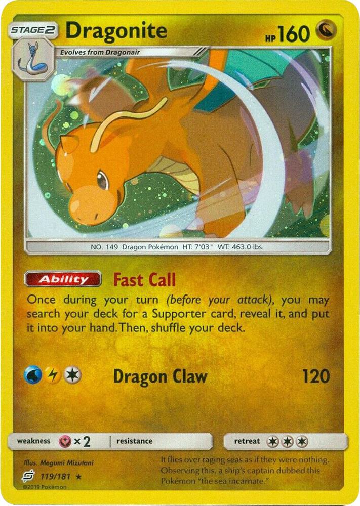 Dragonite - 119/181 Team Up Cosmos Holo Promo Pokemon - NM/MINT
