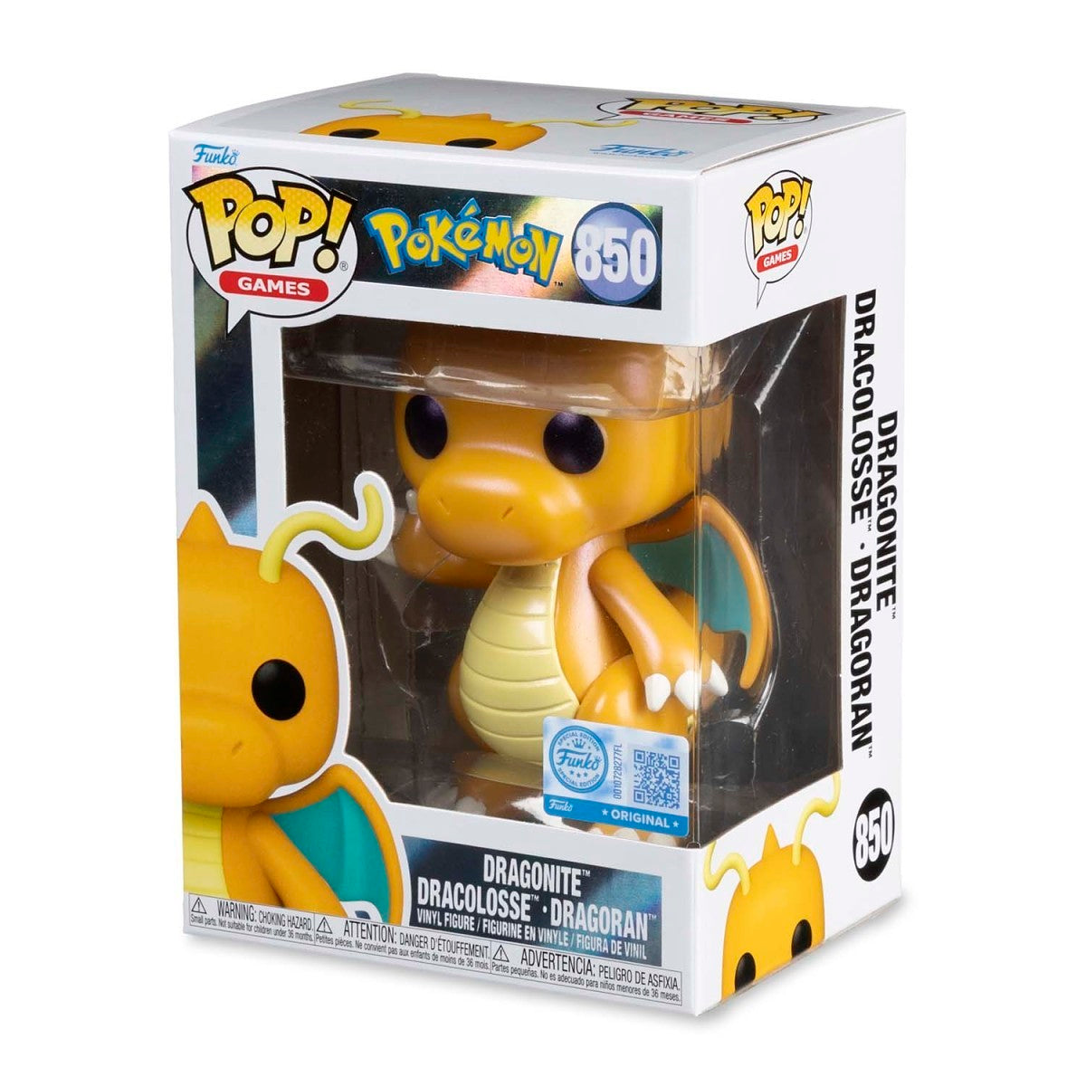 Funko Pop - Pokemon Vinyl Figure - Dragonite Pearlescent 850 Pokemon Center