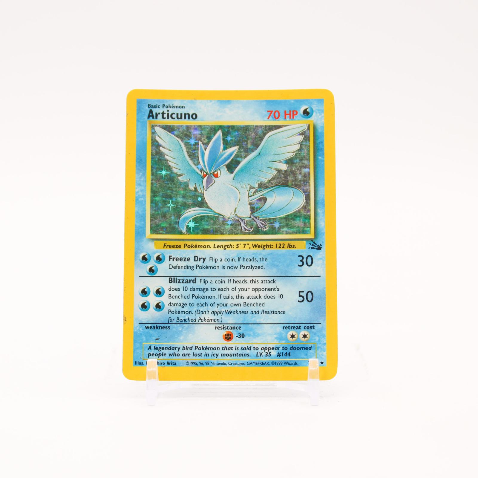 Articuno - 2/62 Fossil Unlimited Holo Rare Pokemon - HP