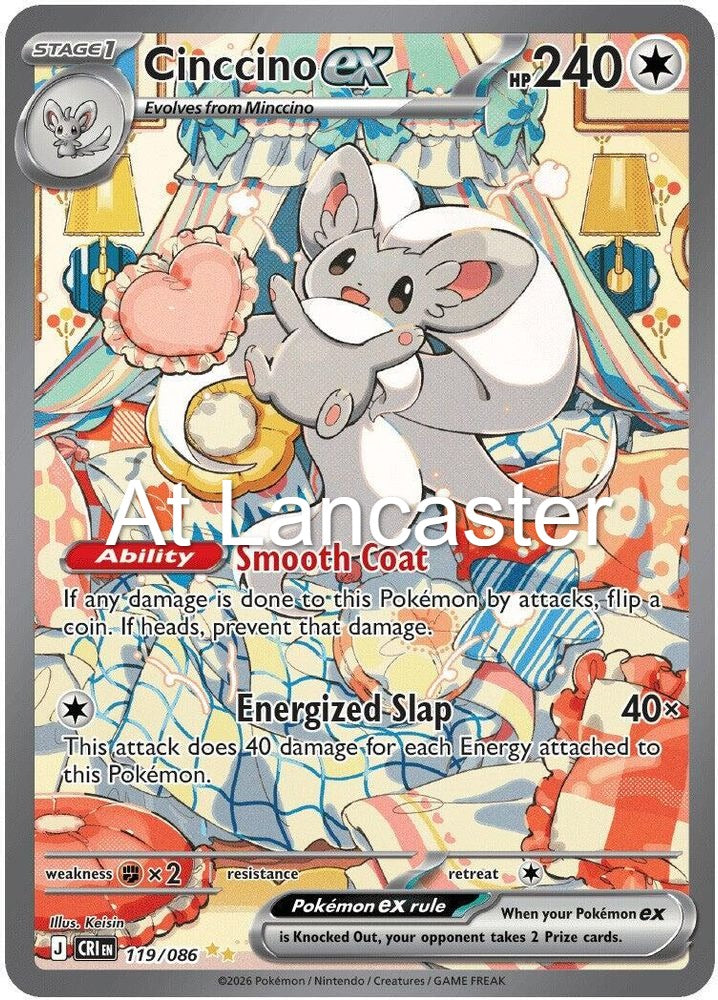 Cinccino ex - 119/086 Chaos Rising Special Illustration Rare Pokemon - NM (Lanc)
