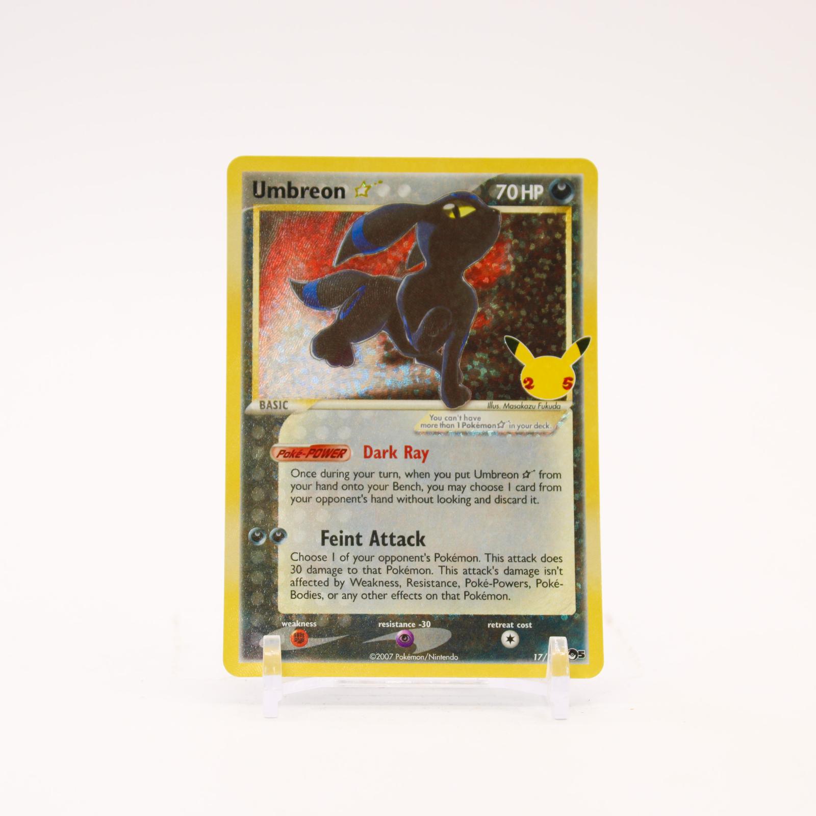 Umbreon Gold Star - 17/17 Celebrations 25th Classic Collection Holo Pokemon - NM