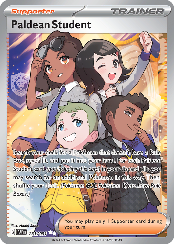 Paldean Student - 231/091 Paldean Fates Ultra Rare Holo Pokemon - NM