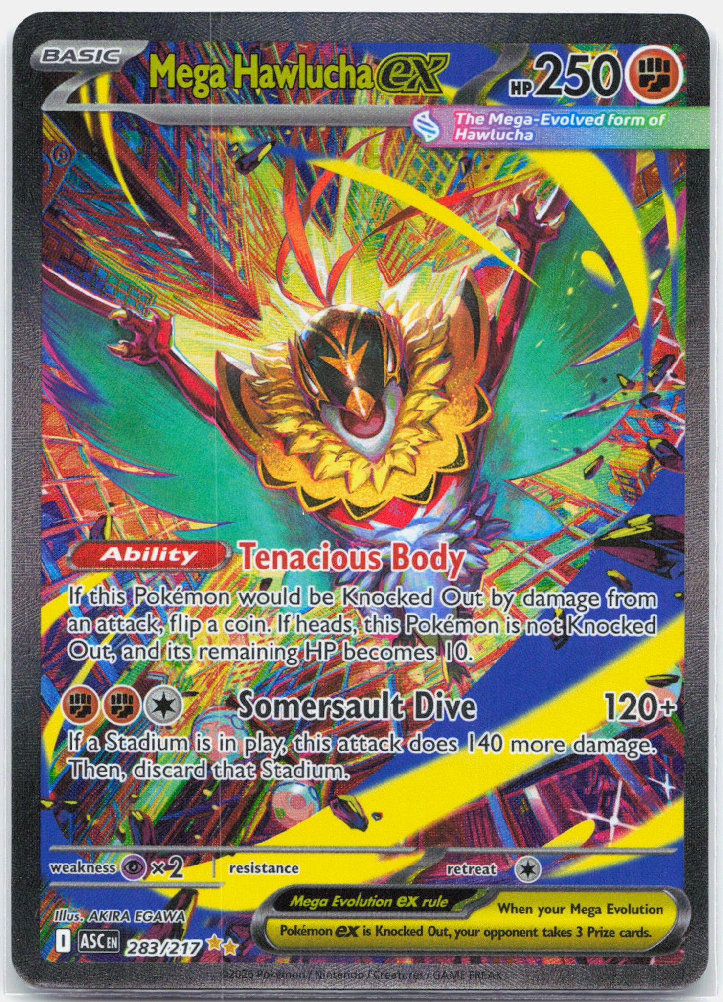 Mega Hawlucha ex - 283/217 Ascended Heroes Special Illustration Pokemon - NM/MINT