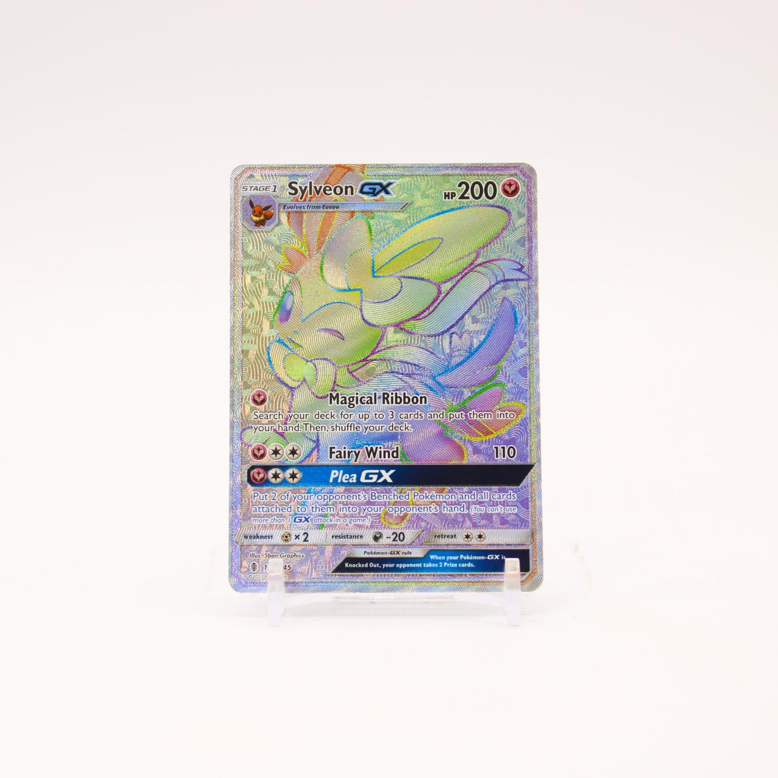 Sylveon GX - 158/145 Guardians Rising Holo Rainbow Pokemon - NM/LP