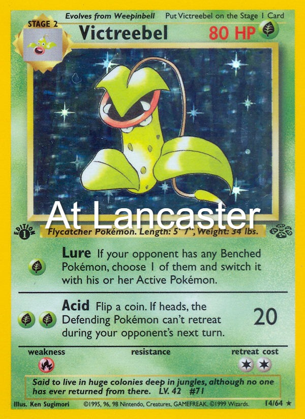 Victreebel - 14/64 Jungle Unlimted Holo Rare Pokemon - MP/HP (Lanc)