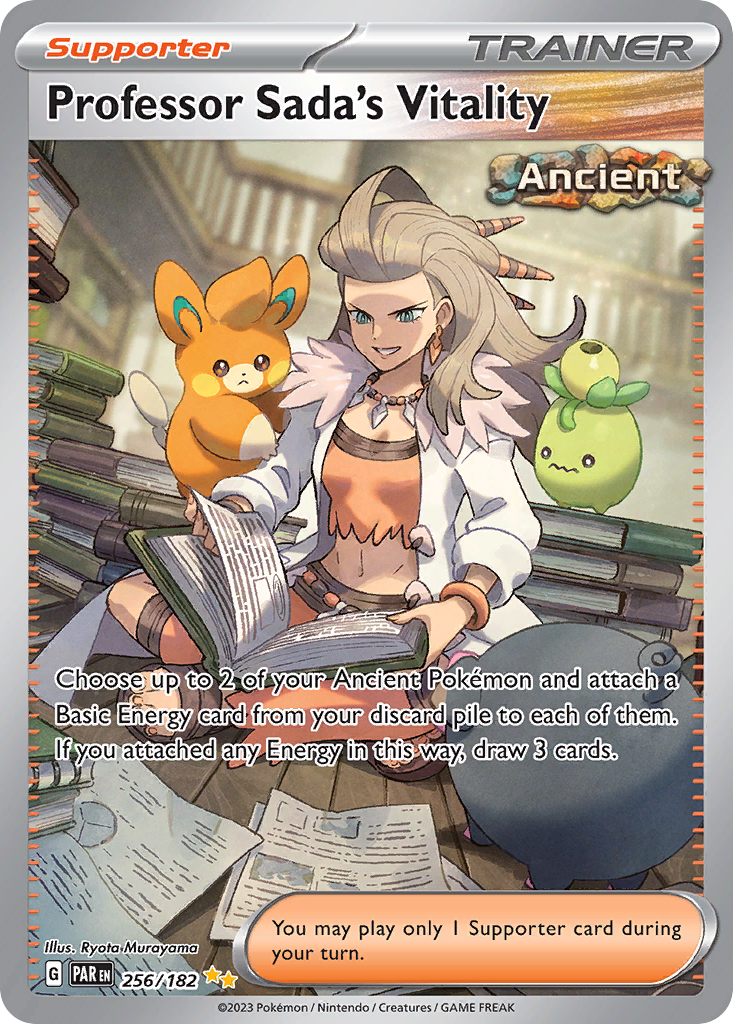 Professor Sada's Vitality - 256/182 Paradox Rift Special Illustration Rare Holo Pokemon - NM