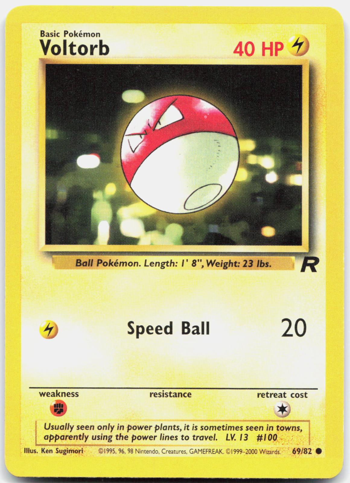 Voltorb - 69/82 Team Rocket Common Unlimited Pokemon - NM