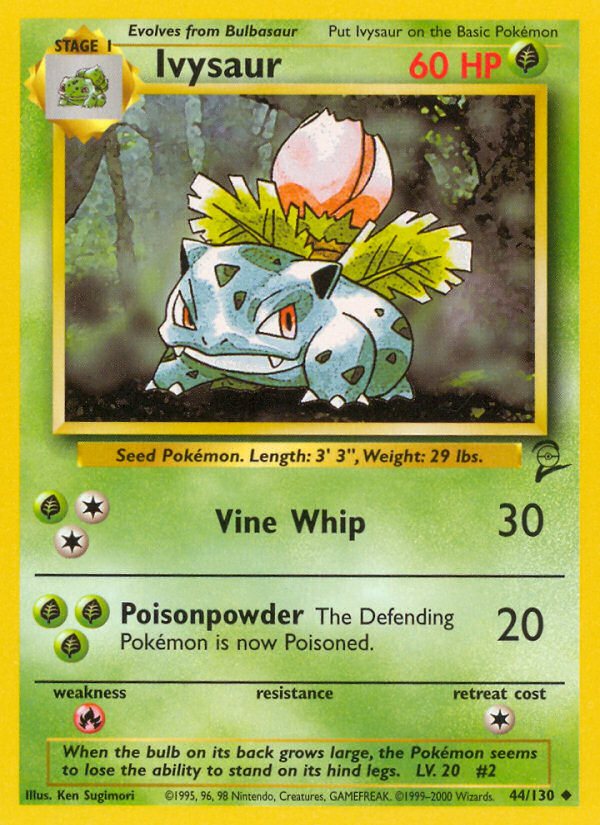 Ivysaur - 44/130 Base Set 2 Uncommon Pokemon - NM
