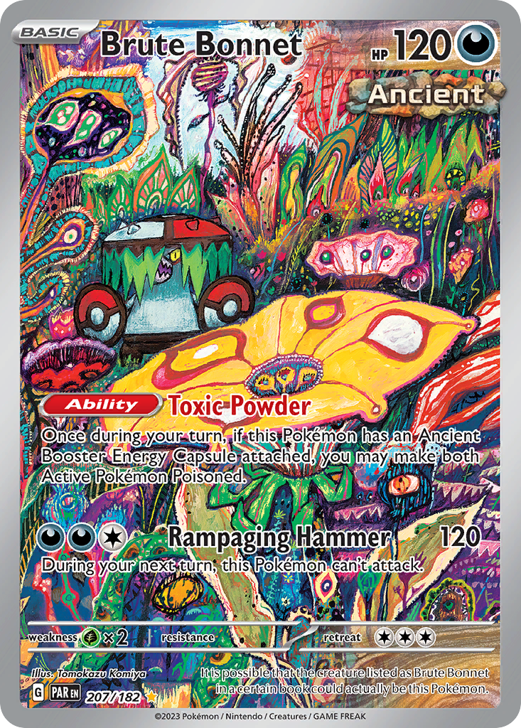 Brute Bonnet - 207/182 Paradox Rift Illustration Rare Holo Pokemon - NM