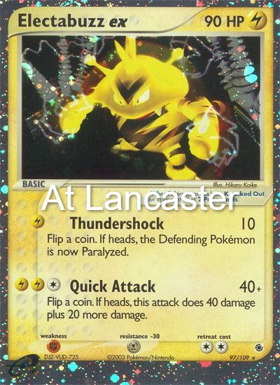 Electabuzz ex - 97/109 Ruby & Sapphire EX Rare Pokemon - LP/MP (Lanc)