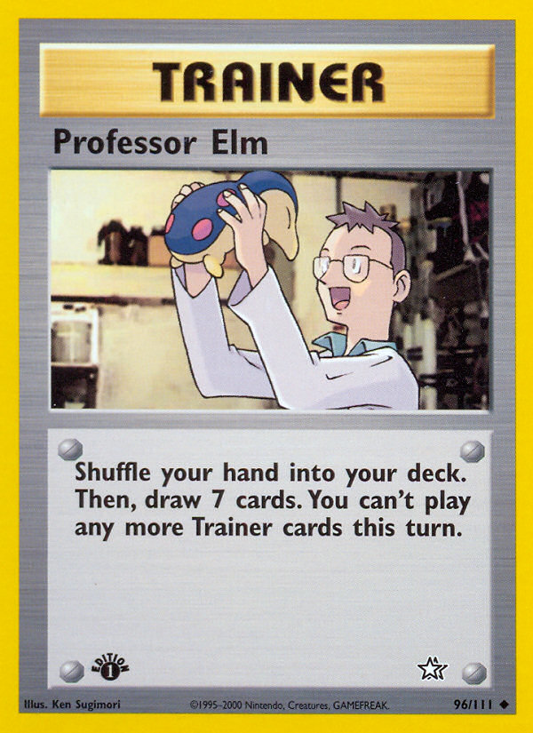 Professor Elm - 96/111 Neo Genesis Uncommon Unlimited Pokemon - NM