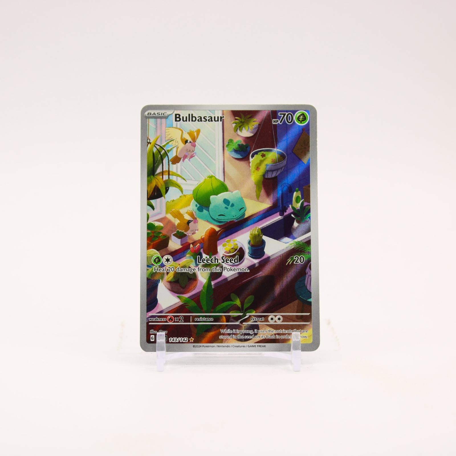Bulbasaur - 143/142 Stellar Crown Illustration Rare Pokemon - NM/LP