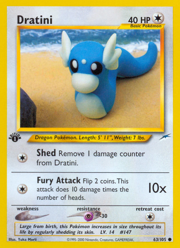 Dratini - 63/105 Neo Destiny Common Unlimited Pokemon - NM