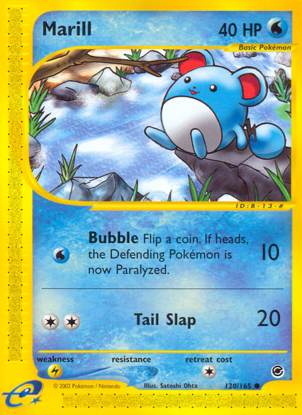 Marill - 120/165 Expedition Base Set Common Pokemon - NM