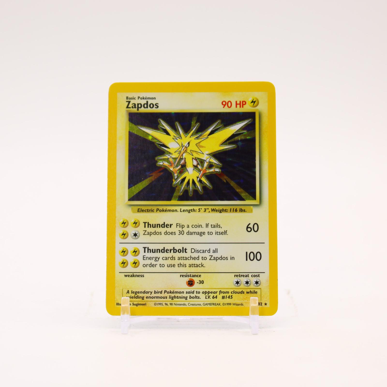 Zapdos - 16/102 Base Set Unlimited Holo Rare Pokemon - NM/LP