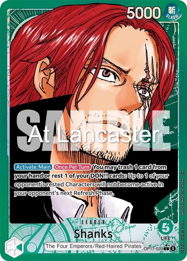 Shanks (020) (Alternate Art) - OP17-020 The World's Strongest Warriors Leader One Piece - NM (Lanc)