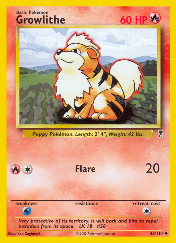 Growlithe - 45/110 Legendary Collection Uncommon Pokemon - NM