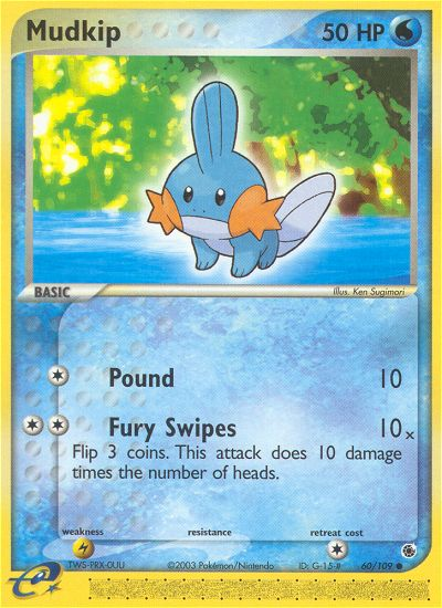 Mudkip - 60/109 Ruby & Sapphire Common Pokemon - NM