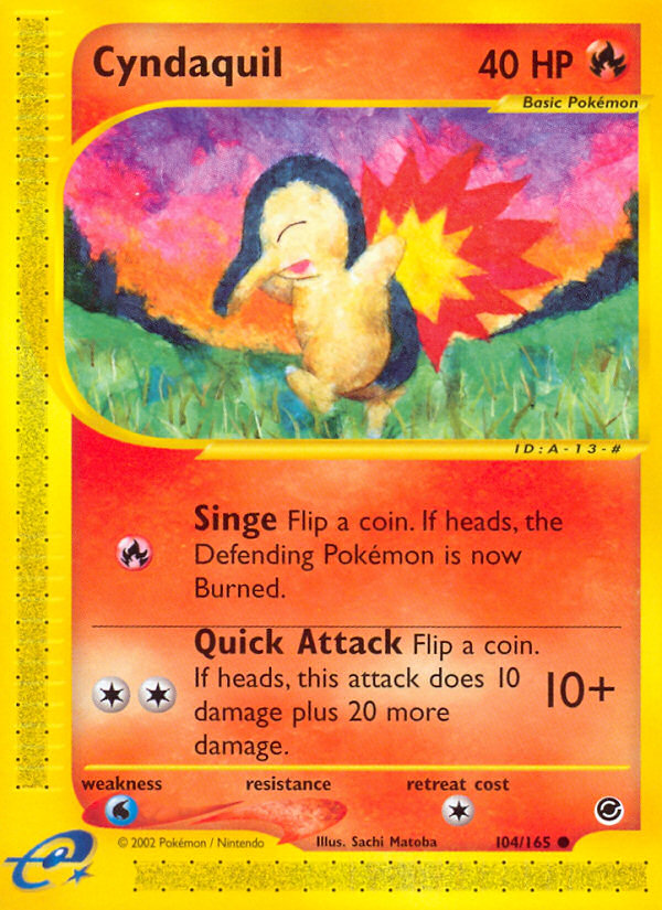 Cyndaquil - 104/165 Expedition Base Set Common Pokemon - NM