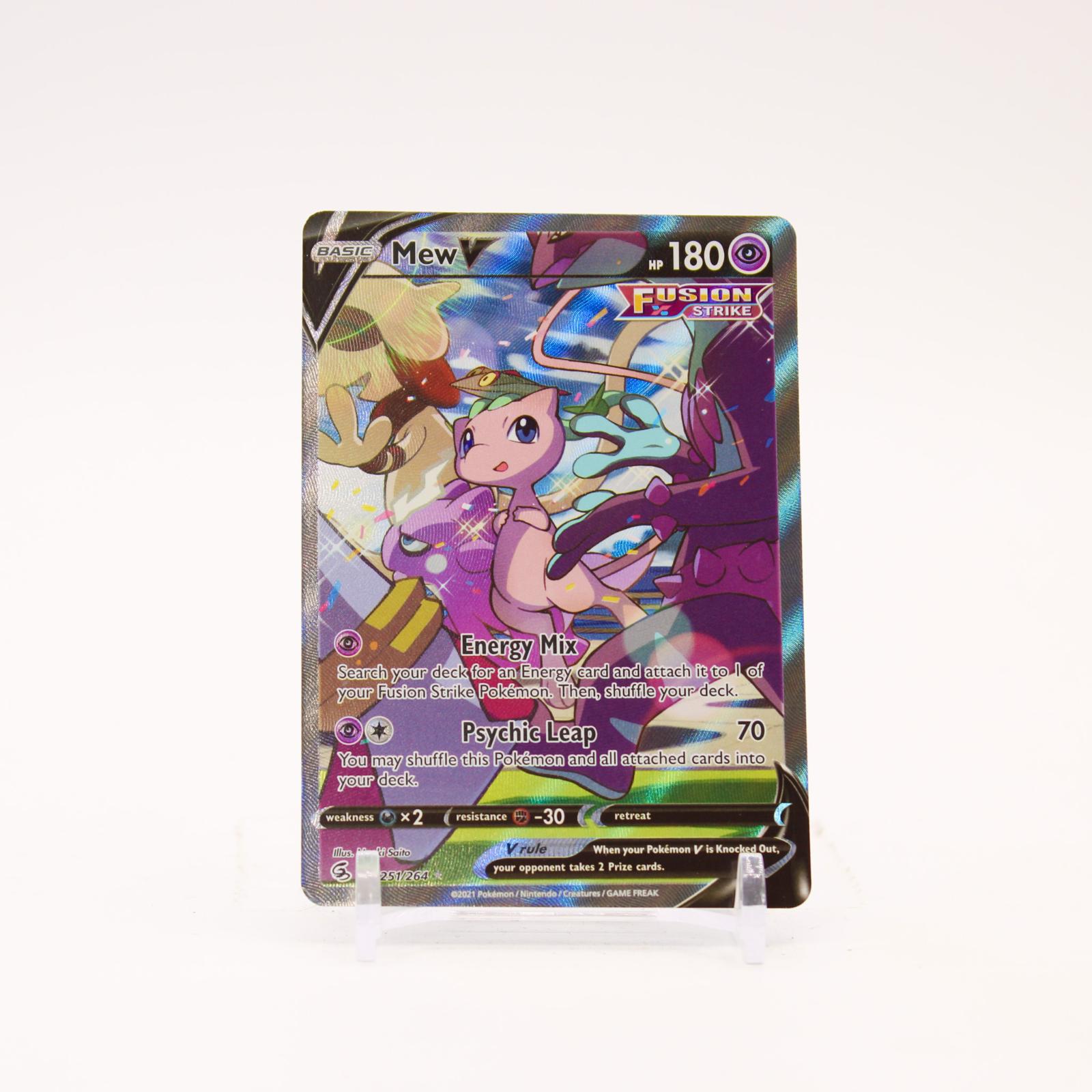Mew V - 251/264 Fusion Strike Holo Alternate Art Pokemon - NM/LP