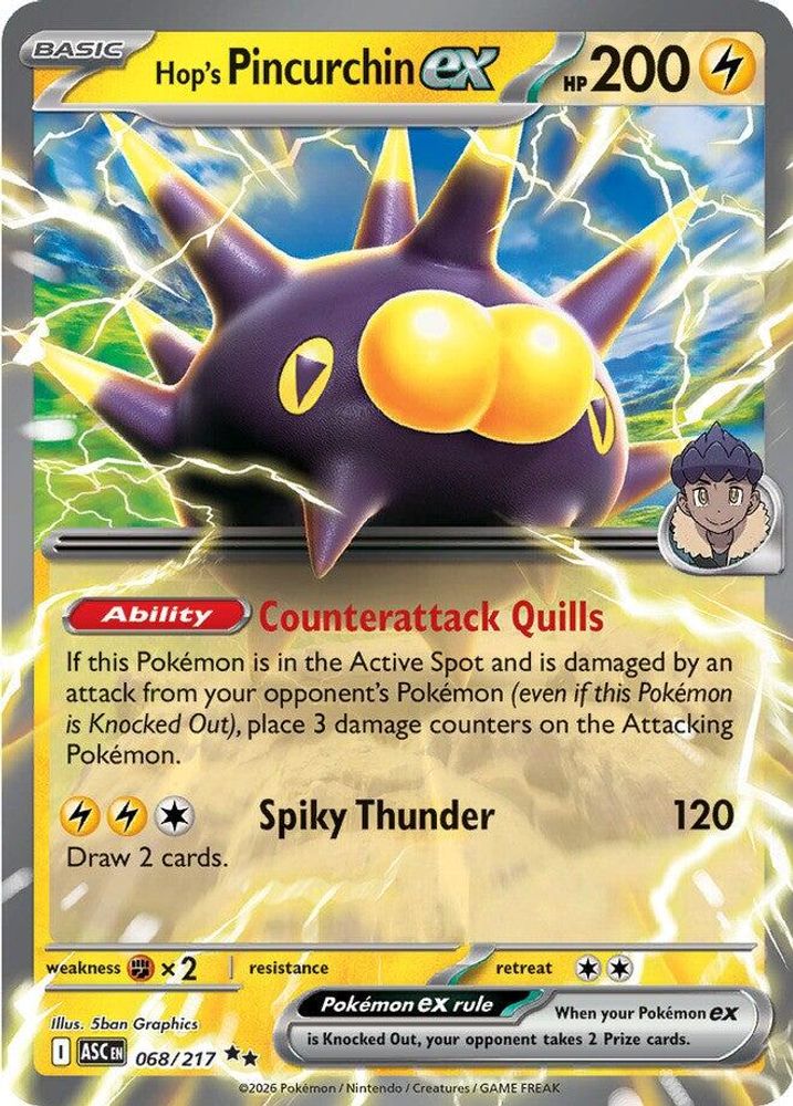 Hop's Pincurchin ex - 068/217 Ascended Heroes Double Rare Holo Pokemon - NM