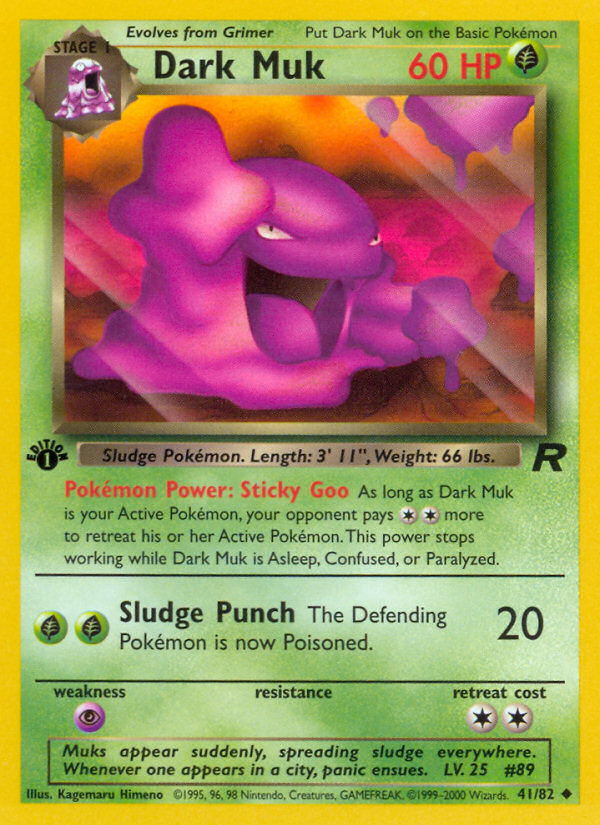 Dark Muk - 41/82 Team Rocket Uncommon 1st Edition Pokemon - NM