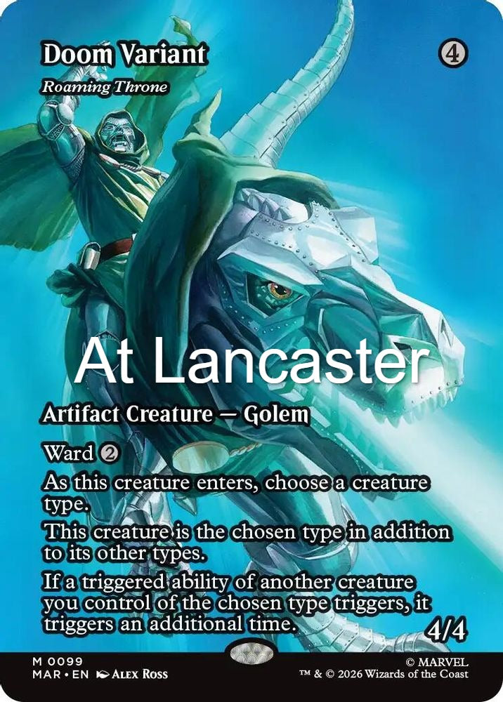 Doom Variant - Roaming Throne (Borderless) - 99 Marvel Universe Eternal-Legal Mythic Magic: The Gathering - NM (Lanc)