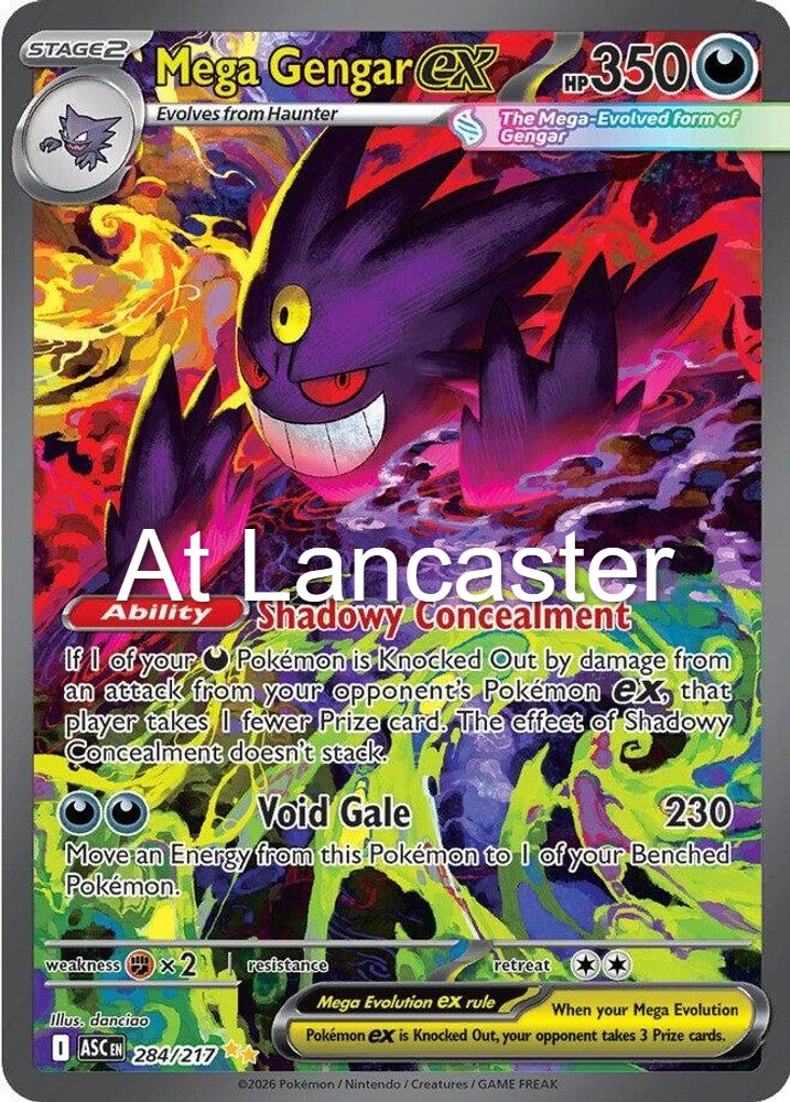 Mega Gengar ex - 284/217 Ascended Heroes Special Illustration Rare Pokemon - NM (Lanc)