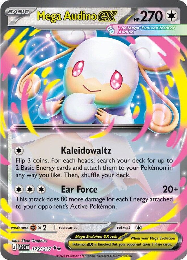 Mega Audino ex - 172/217 Ascended Heroes Double Rare Holo Pokemon - NM
