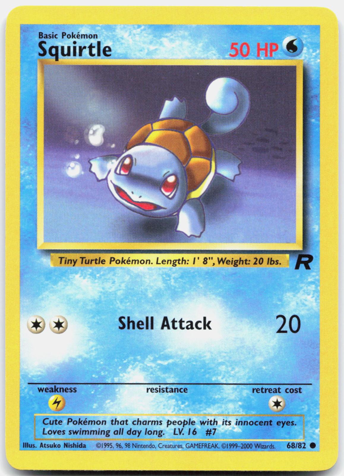 Squirtle - 68/82 Team Rocket Common Unlimited Pokemon - NM