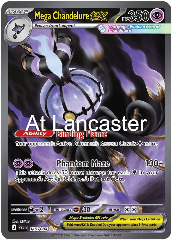 Mega Chandelure ex - 115/084 Pitch Black Holo Special Illustration Rare Pokemon - NM (Lanc)