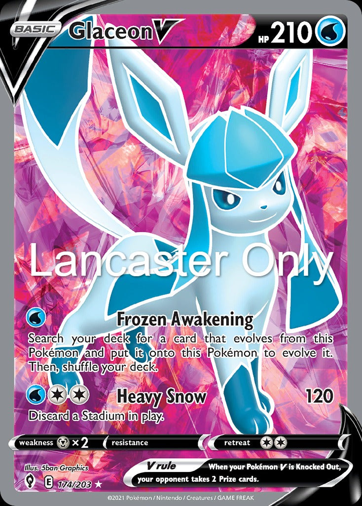 Glaceon V - 174/203 Evolving Skies Holo Ultra Rare Pokemon - NM (Lanc)