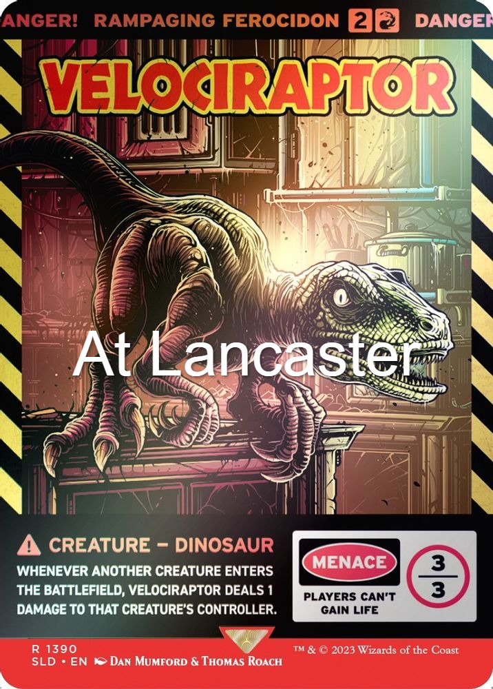 Velociraptor - Rampaging Ferocidon (Rainbow Foil) - 1390 Secret Lair Drop Series Rare Magic: The Gathering - NM (Lanc)