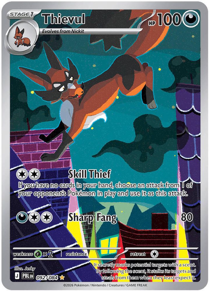 Thievul - 092/084 Pitch Black Illustration Rare Holo Pokemon - NM