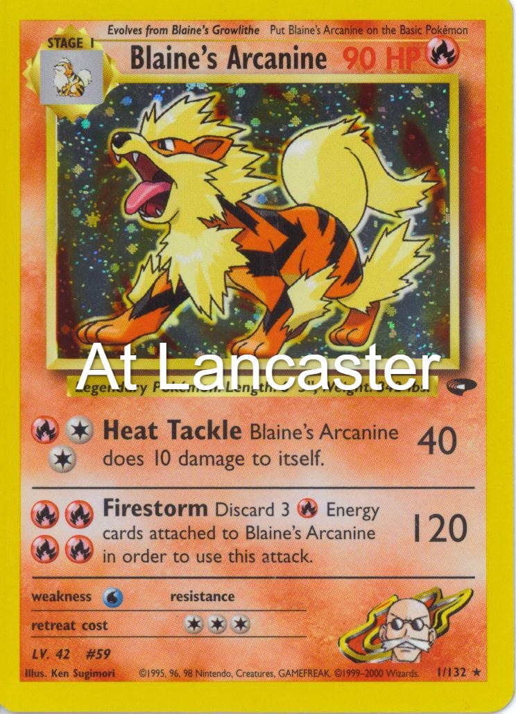 Blaine's Arcanine - 1/132 Gym Challenge Unlimited Holo Rare Pokemon - NM/LP (Lanc)
