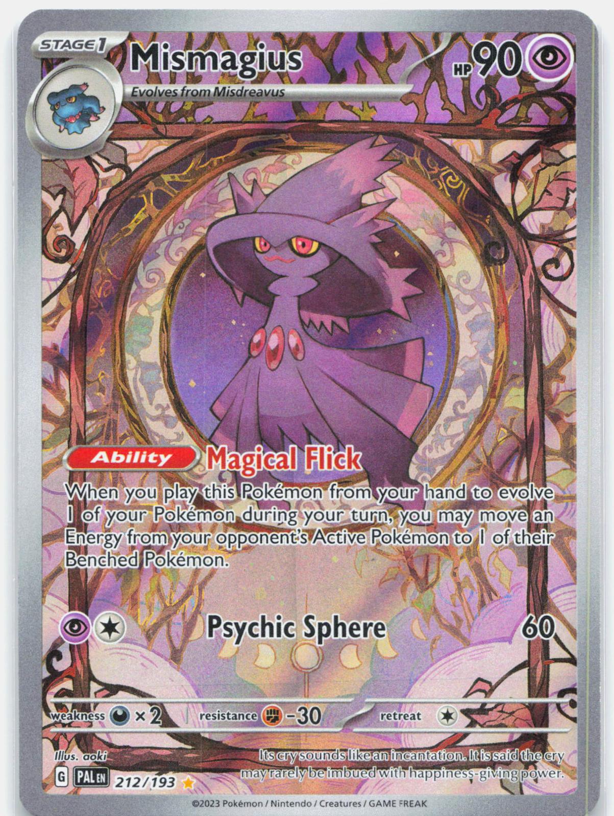 Mismagius - 212/193 Paldea Evolved Illustration Rare Pokemon - NM/LP