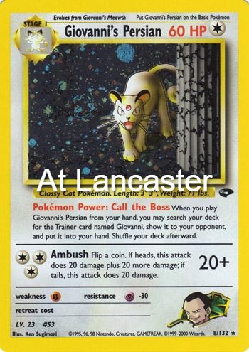Giovanni's Persian - 8/132 Gym Challenge Unlimited Holo Rare Pokemon - NM/LP (Lanc)