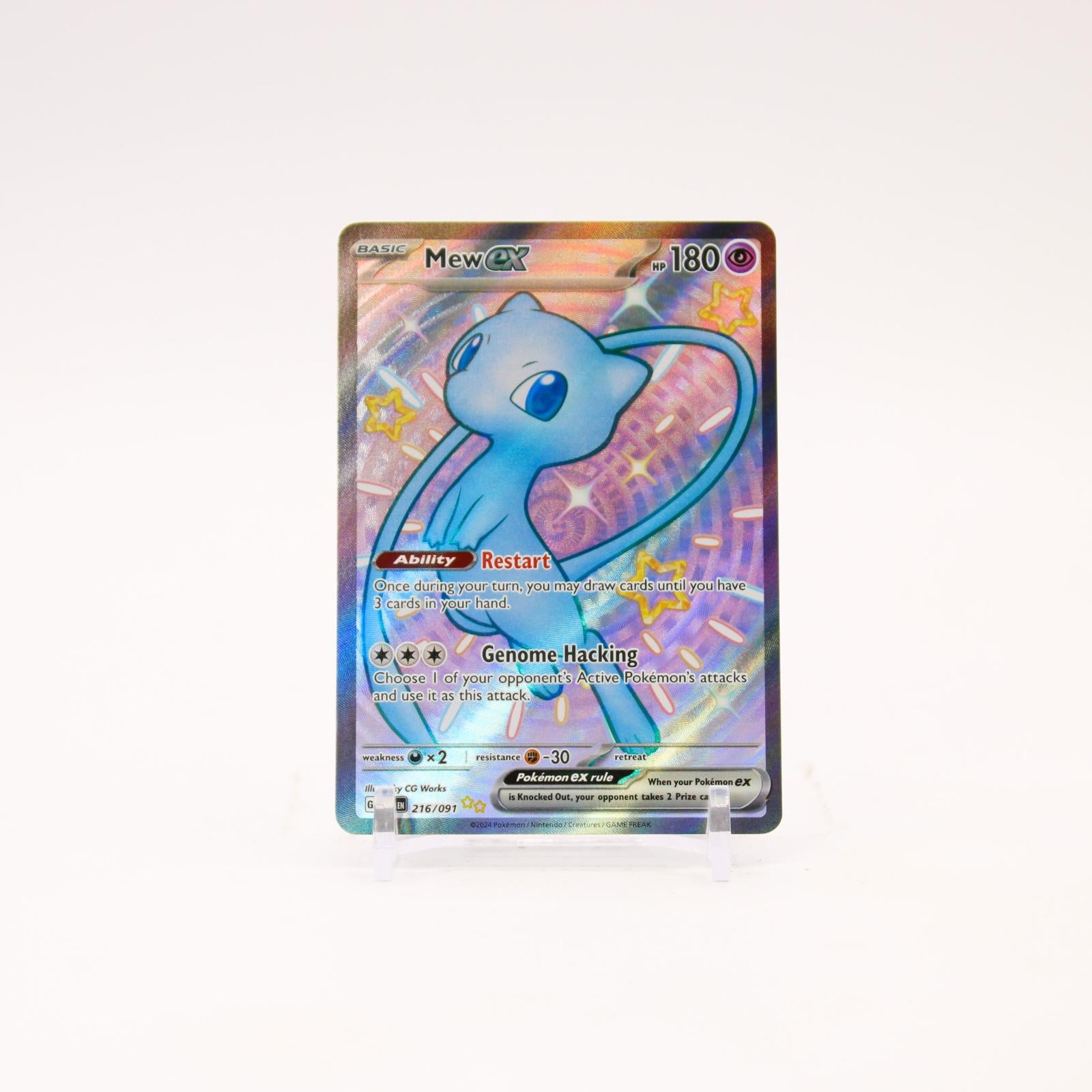 Mew ex - 216/091 Paldean Fates Holo Shiny Full Art Pokemon - NM