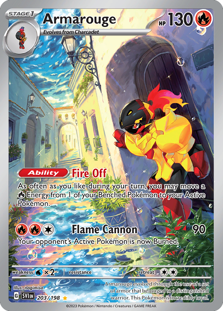 Armarouge - 203/198 Scarlet & Violet Illustration Rare Holo Pokemon - NM