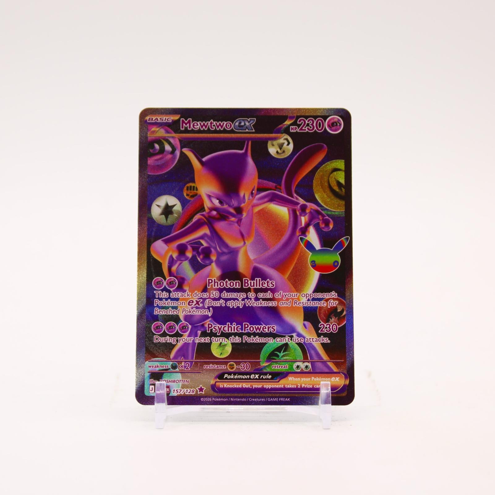 Mewtwo ex - 157/128 30th Celebration Holo Futuristic Rare Pokemon - NM/MINT