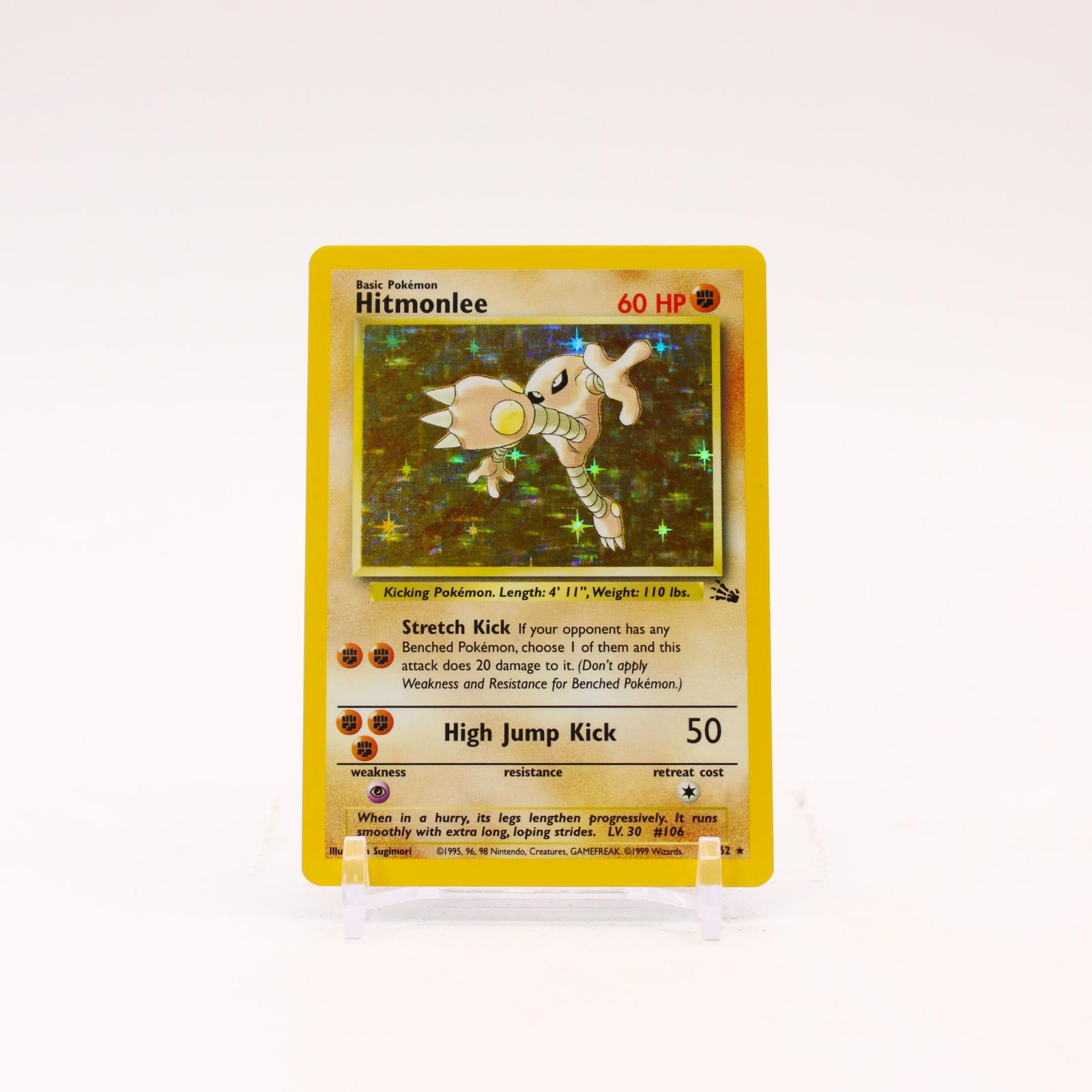 Hitmonlee - 7/62 Fossil Unlimited Holo Rare Pokemon - LP