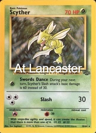 Scyther - 10/64 Jungle Unlimited Holo Rare Pokemon - LP (Lanc)